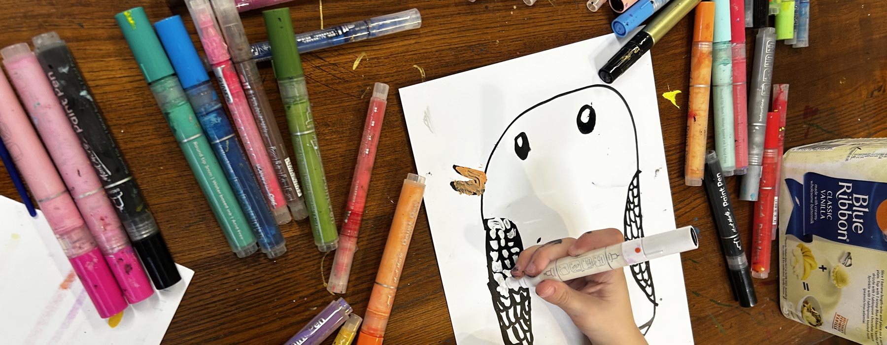 Banner image Kids art classes for fun, paints, brushes and rollers